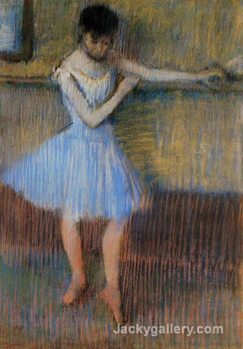 Dancer in Blue at the Barre by Edgar Degas paintings reproduction